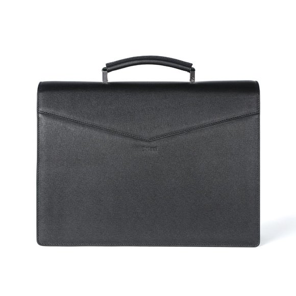 Brioni Leather Briefcase Document Holder Saffiano Abraham w/ Lapis Lazuli Stone - Picture 3 of 8